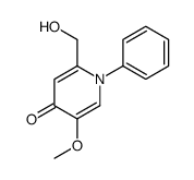 2-(hydroxymethyl)-5-methoxy-1-phenylpyridin-4-one结构式