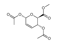 methyl 1,4-di-O-acetyl-2,3-dideoxy-&alpha;-DL-erythro-hex-2-enopyranuronate结构式