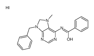 N-(9-benzyl-7-methyl-8H-purin-3-ium-6-yl)benzamide,iodide结构式