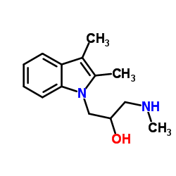 1-(2,3-二甲基-吲哚-1-基)-3-甲基氨基-丙烷-2-醇结构式
