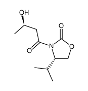 (3'R,4S)-3-(3'-hydroxybutanoyl)-4-(1-methylethyl)-2-oxazolidinone结构式