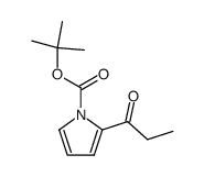 1-(1-tert-butyloxycarbonyl-1-azacyclopenta-2,4-dien-2-yl)-1-propanone结构式