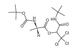 3-(tert-butylamino)-1,1,1-trichloro-3-oxopropan-2-yl (tert-butoxycarbonyl)-L-alaninate结构式