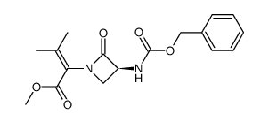 methyl (S)-2-(3-(((benzyloxy)carbonyl)amino)-2-oxoazetidin-1-yl)-3-methylbut-2-enoate结构式