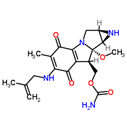 Azirino[2,3:3,4]pyrrolo[1,2-a]indole-4,7-dione, 8-[[ (aminocarbonyl)oxy]methyl]-1,1a,2,8,8a, 8b-hexahydro-8a-methoxy-5-methyl-6-[(2-methyl-2-propenyl)amino]-, (1aR-(1a.alpha.,8.beta.,8a.alpha.,8b.alph结构式