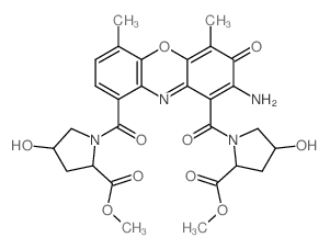 methyl 1-[2-amino-9-(4-hydroxy-2-methoxycarbonyl-pyrrolidine-1-carbonyl)-4,6-dimethyl-3-oxo-phenoxazine-1-carbonyl]-4-hydroxy-pyrrolidine-2-carboxylate结构式