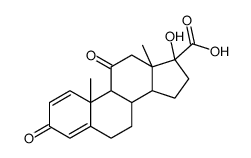 (9S,10R,13S,14S,17R)-17-hydroxy-10,13-dimethyl-3,11-dioxo-6,7,8,9 ,12,14,15,16-octahydrocyclopenta[a]phenanthrene-17-carboxylic aci d结构式