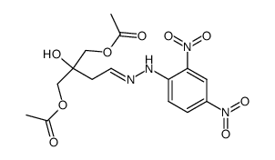 (E)-4-acetoxy-3-(acetoxymethyl)-3-hydroxybutanoaldehyde (2,4-dinitrophenyl)hydrazone结构式