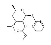 (2S,3R,4S,6R)-4-(dimethylamino)-6-methyl-2-(pyrimidin-2-ylthio)tetrahydro-2H-pyran-3-yl methyl carbonate结构式