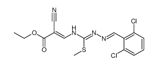 2,6-Dichlorobenzaldehyde 4-[2-Cyano-2-(ethoxycarbonyl)vinyl]3-methylisothiosemicarbazone结构式