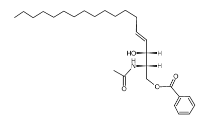erythro-N-acetyl-1-O-benzoylsphingosine结构式