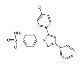 4-[5-(4-chlorophenyl)-3-phenylpyrazol-1-yl]benzenesulfonamide结构式