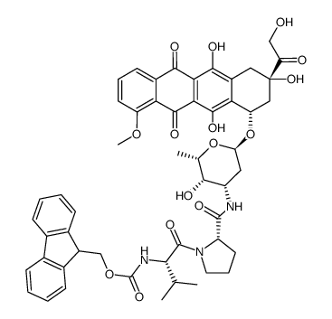 N-[N&alpha;-(9-fluorenylmethoxycarbonyl)valylprolyl]doxorubicine结构式