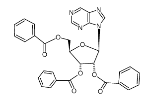 9-(2,3,5-tri-O-benzoyl-&beta;-D-ribofuranosyl)-9H-purine结构式