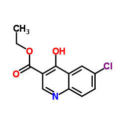 Ethyl 6-chloro-4-hydroxy-3-quinolinecarboxylate结构式