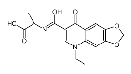 5-Ethyl-8-oxo-5,8-dihydro-1,3-dioxolo(4,5-g)quinoline-7-carboxylic 1-c arboxyethylamide结构式