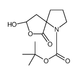 2-Methyl-2-propanyl (5S)-8-hydroxy-6-oxo-7-oxa-1-azaspiro[4.4]non ane-1-carboxylate结构式