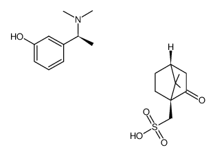 (S)-3-(1-(dimethylamino)ethyl)phenol ((1S,4R)-7,7-dimethyl-2-oxobicyclo[2.2.1]heptan-1-yl)methanesulfonate结构式