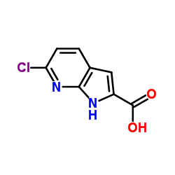 6-氯-1H-吡咯并[2,3-b]吡啶-2-甲酸结构式