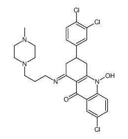 (1Z)-7-Chloro-3-(3,4-dichlorophenyl)-10-hydroxy-1-([(Z)-3-(4-methyl-1- piperazinyl)propyl]imino)-1,3,4,10-tetrahydro-9(2H)-acridinone结构式