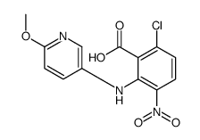 6-chloro-2-[(6-methoxypyridin-3-yl)amino]-3-nitrobenzoic acid结构式