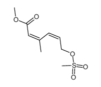 methyl (2Z,4Z)-3-methyl-6-((methylsulfonyl)oxy)hexa-2,4-dienoate结构式