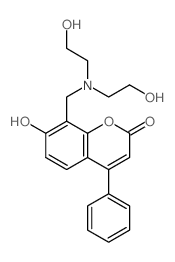 2H-1-Benzopyran-2-one,8-[[bis(2-hydroxyethyl)amino]methyl]-7-hydroxy-4-phenyl-结构式