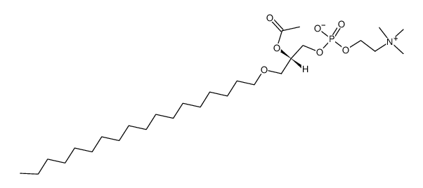 2-O-Acetyl-3-O-octadecyl-sn-glyceryl-1-phosphorylcholin结构式