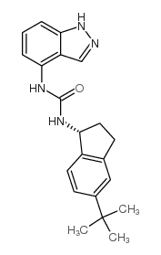 N-(5-叔丁基茚满-1-基)-N-(1H-吲唑-4-基)脲结构式