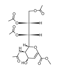 Methyl 5-acetamido-7,8,9-tri-O-acetyl-2,6-anhydro-3,5-dideoxy-D-glycero-D-talo-non-2-enonate结构式
