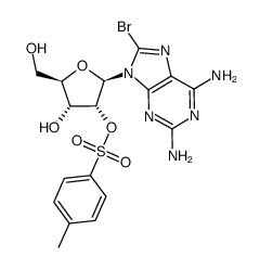 2,6-diamino-8-bromo-9-(2'-O-tosyl-β-D-ribufuranosyl)-purine结构式