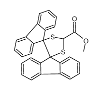methyl dispiro[fluorene-9,4'-[1,3]dithiolane-5',9''-fluorene]-2'-carboxylate结构式