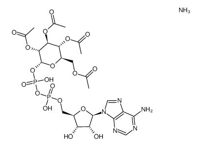 adenosin 5'-(2,3,4,6-tetra-O-acetyl-α-D-glucopyranosyl diphosphate)结构式
