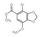 2-溴-3,4-亚甲二氧基-5-甲氧基苯甲酸甲酯结构式