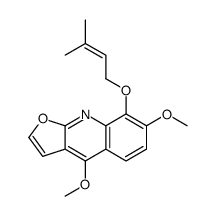 4,7-dimethoxy-8-(3-methylbut-2-enoxy)furo[2,3-b]quinoline结构式