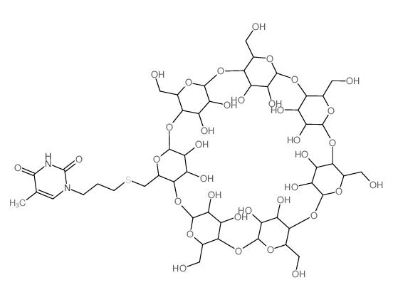 6-deoxy-6-<(3-thym-1-yl)propyl)thio>-β-cyclodextrin结构式