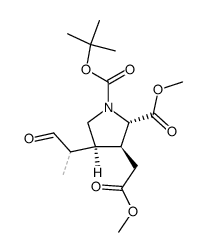 (2S,3S,4S)-1-tert-butyl 2-methyl 3-(2-methoxy-2-oxoethyl)-4-((R)-1-oxopropan-2-yl)pyrrolidine-1,2-dicarboxylate结构式