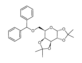 (3aR,5R,5aS,8aS,8bR)-5-((benzhydryloxy)methyl)-2,2,7,7-tetramethyltetrahydro-5H-bis([1,3]dioxolo)[4,5-b:4',5'-d]pyran结构式