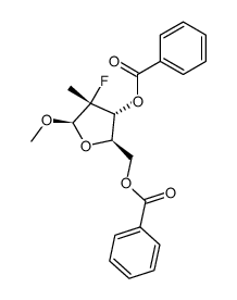 methyl 3,5-di-O-benzoyl-2-deoxy-2-fluoro-2-C-methyl-β-D-ribofuranoside结构式