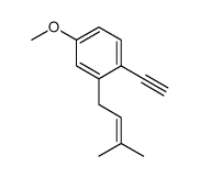 1-ethynyl-4-methoxy-2-(3-methylbut-2-enyl)benzene结构式
