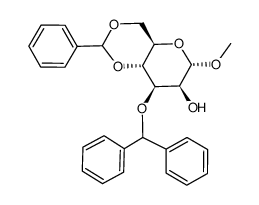 methyl 4,6-O-benzylidene-3-O-diphenylmethyl-α-D-mannopyranoside结构式