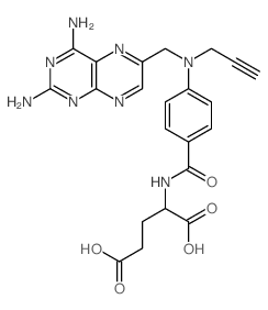 L-Glutamic acid,N-[4-[[(2,4-diamino-6-pteridinyl)methyl]-2-propyn-1-ylamino]benzoyl]-结构式
