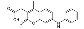 7-anilino-4-methylcoumarin-3-acetic acid结构式
