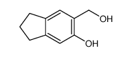 6-(hydroxymethyl)-2,3-dihydro-1H-inden-5-ol结构式