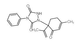 1,2,4-Triazolidine-3,5-dione,1-[4-methyl-1-(1-methylethenyl)-2-oxo-3-cyclohexen-1-yl]-4-phenyl-结构式