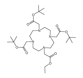 1,4,7,10-Tetraazacyclododecane-1,4,7,10-tetraacetic acid, tris(1,1-dimethylethyl) ethyl ester结构式
