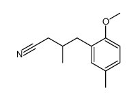 3-methyl-4-(2-methoxy-5-methylphenyl)butanenitrile结构式