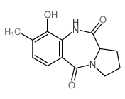 4-hydroxy-3-methyl-6a,7,8,9-tetrahydro-5H-pyrrolo[2,1-c][1,4]benzodiazepine-6,11-dione结构式