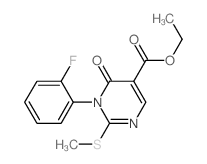 5-Pyrimidinecarboxylicacid, 1-(2-fluorophenyl)-1,6-dihydro-2-(methylthio)-6-oxo-, ethyl ester结构式