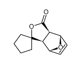 2',6'-exo-spiro[cyclopentane-1,5'-[4,10]dioxatricyclo[5.2.1.02,6]dec-8'-en-3'-one]结构式